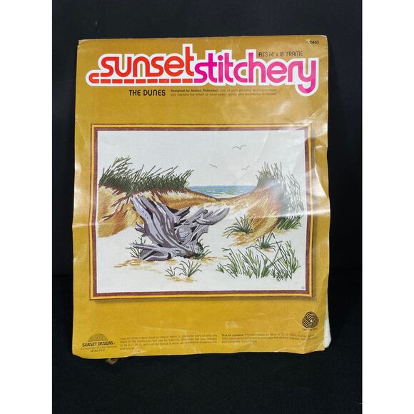 Sunset Stitchery, The Dunes, Vintage Needlepoint, Designed by Andree Palmateer - Picture 1 of 2